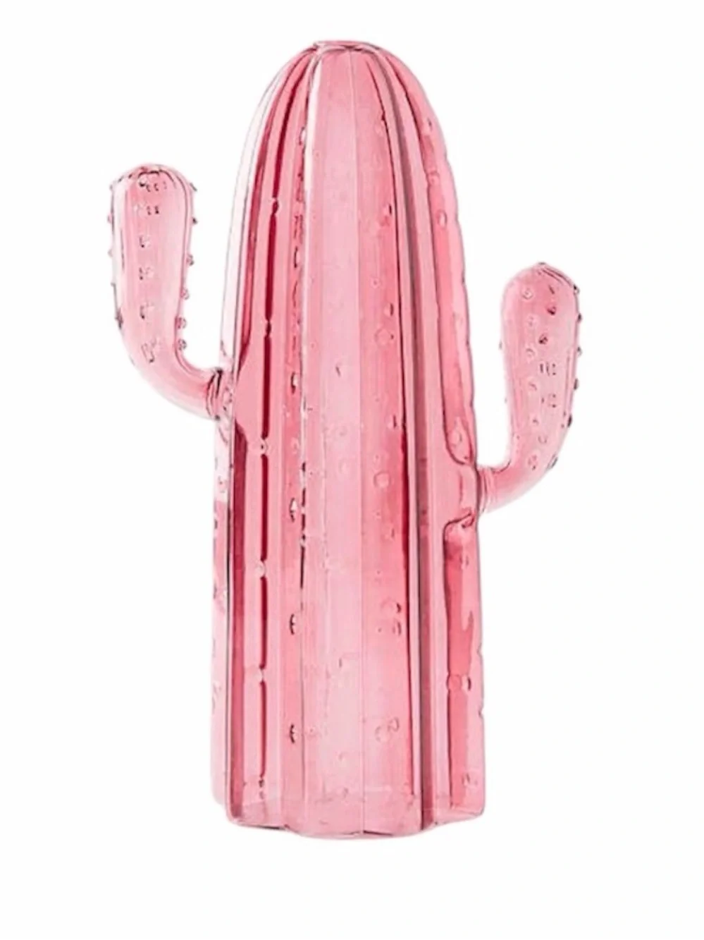 NWOT Anthropologie Pink Hand Blown Glass Cactus Bud Vase